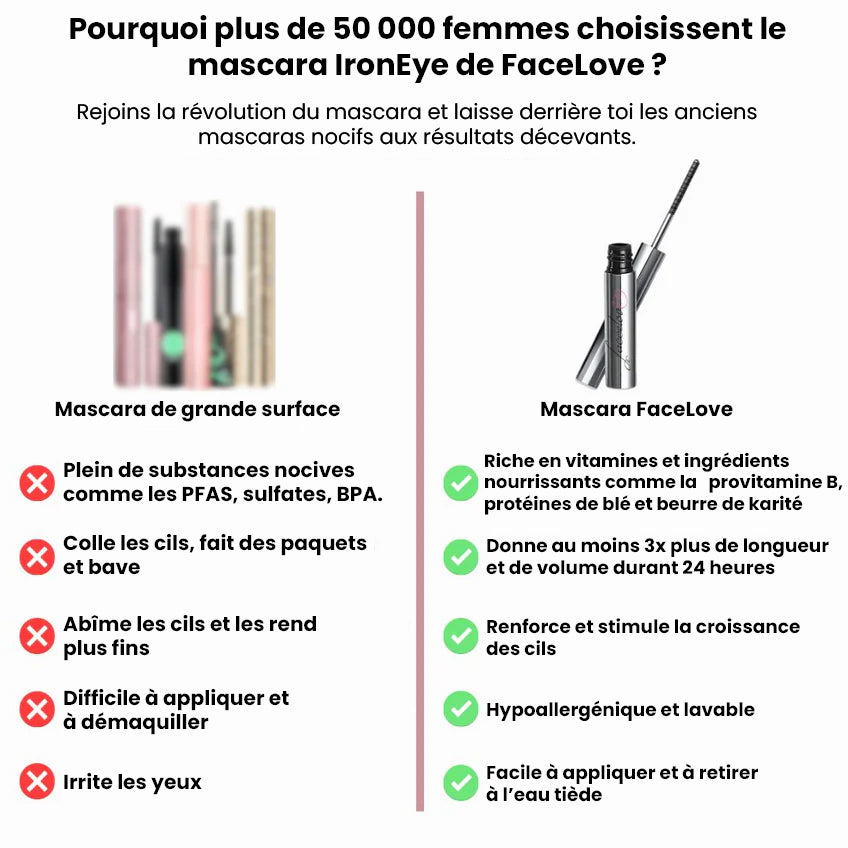 FaceLove™ | Mascara naturel, allongeant et nourrissant